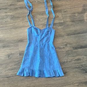 Reformation Desiree Check Minidress in Dusk Size 2